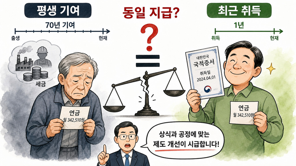 국적 취득 시기별 기초연금 형평성 도마에... 정부, 제도 전면 보완 착수(생성형이미지/비사이드)